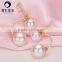 double pearl earrings 2016 akoya pearl 6-8mm high luster golden /white color