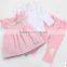 Baby girl clothing set/baby girl wear 3 pcs set for 2015