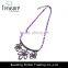 Diamond jewelry mix color woven rope with gun black alloy flower pendant necklace jewelry new arrival 2016