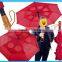 MONO color Air Vented Folding umbrella Double Canopy have Hole wooden handle Double Layer 2 Fold Umbrella