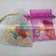 white drawstring organza candy bag for Christmas