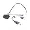 Light PinUSB 2.0 to SATA 7+15 Pin 22 For 2.5" HDD Hard Disk Drive With USB Power Cable