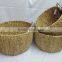 weaving Water hyacinth baskets with handle and iron frame