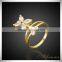 Plated Crystal Flower Fancy Gold Ring Designs