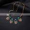 Cheap Wholesale Jewelry 2016 Latest Design Vintage Multiple Pendants Necklace Green Stone Pendant Necklace