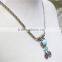 Antiqued Silver Folk w/ Aqua Stone Twist Chain Statement Necklace 2016 Fashion Style Wholesale