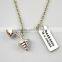 Bending Dumbbell "ME VS ME" ME VS ME" Fitness Charm Weightlifting Gym Chain Necklace