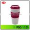 food grade double wall thermos 16 oz coffee cup with lid and sleeve