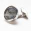 Elegant shiny textured titanium & stainless steel cufflinks gem jewelry