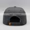 Buckle Back Grey Snap back Hat with Woven Label Logo