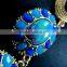 vintage blue stone arcylic antiqued gold oval charm fashion chic women statement necklace jewelry 2013 6390016