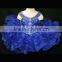 Design A Line Puffy Mini Custom Made Vestidos Flower Little Girl for Wedding Parties TF006 flower girl dresses royal blue