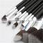 Custom logo goat hair cosmetic brush factory supply 12pcs private label makeup brush set