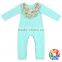 Children Jumpsuit Cotton Rompers With Ruffles On The Back And Bib On The Front Wholesale Long Newborn White Romper Clothes