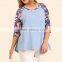 ladies uniform blouses FLORAL Baseball style TOP new model casual shirt for Women