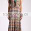 rayon printed spaghetti strap V-neck maxi dress