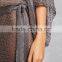 china whosale OEM clothing 3/4 dolman sleeves Metallic Open-Knit Dress