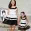 hot summer black and white casual dress mother and daughter clothing sets