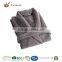 White color microfiber coral fleece bathrobe,