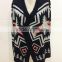 Women open chest knitted patterns aztec cardigan sweater