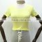 Runwaylover New women's crop top ladies short sleeve stretch lady t shirt