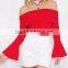 Runwaylover EY2337B 2017 Women Flare Sleeve Fashion Off-Shoulder Knitted Blouse