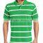 Men's Short Sleeve Striped Pique Cotton Polo Shirt