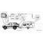 Trailer Motorhome Rear View Camera System with Trailer Hook Connector and Spiral Cables,Free Operating Voltage DC11-32V