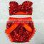 Black sequin baby diaper cover sequin shorts with headband