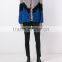 YR1030 New Style Ladies' Real Curly kalgan Lamb Fur Jacket Patchwork Contrast Color Fur Coat