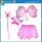 Multi Color Fairy Wings Tutu Wand Set for Girls Party Dressup