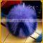 Fashion genuine colorful fox fur key chain custom fur pompom