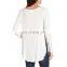 Wholesale tunic tops Latest Design Scooped neck Long Sleeve Women Rayon Blouse