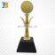 bud shaped high quality custom gold plating trophy with wooden base