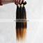 three tone ombre hair extensions virgin Peruvian hair weave bundles silky straight 1b/4/27 hot sale