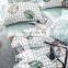 i@home 100% cotton modern bedding sets linen sheets duvet cover with palm leaves delicate pattern for living room