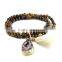 2016 new Fashion amethyst beaded wrap bracelet with tassel druzy charm bracelet