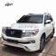 Plastic material body kit for Toyota land cruiser LC200 upgrade to 2018 style front bumper and rear bumper for LC200 facelift
