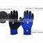 Royal blue polyester palm super soft foam industrial latex paint for safe work non-slip nitrile gloves