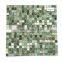 15x15 chip size bathroom wall decoration blue green swimming pool square glass mosaics tile H415007