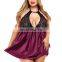 Plus Size Women's Clothing Sexy underwear big size fat woman home sexy lace Nightgown perspective hollow out pajamas skirt 1281