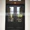 Apartment custom french design north american metal frame kick plate tempered safety glass exterior modern iron front doors