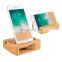 Bamboo Cell Phone Stand with Sound Amplifier Wooden Desktop Mobile Phone Holder