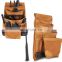 Professional durable canvas leather tool bag with belt low moq custom pockets belt tools bag work for
