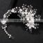 Flower Headwear Wedding Headband for Bride Crystal Pearls Women Tiara Bridal Headpieces Hair Jewelry Accessories