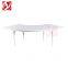 Cheap White MDF Top Banquet Round Table White Legs Wedding Serpentine Half-Moon Event Rental Dining Table