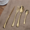 Standard Quality And Decorative Design Gold Plated Cutlery Set With New Simple Look Design Metal Flatware Sets