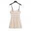 Spring new European and American style small bow decoration texture slim fit suspender dress for women