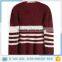 2016 Loose Round Neck Striped Red Sweater