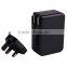 Intelligent 5v 4a 4 USB Port World Travel power Adaptor with AU US UK EU Plugs 20w